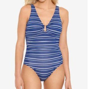 Ralph Lauren Ring Over The Shoulder One Piece Swimsuit Size 8
